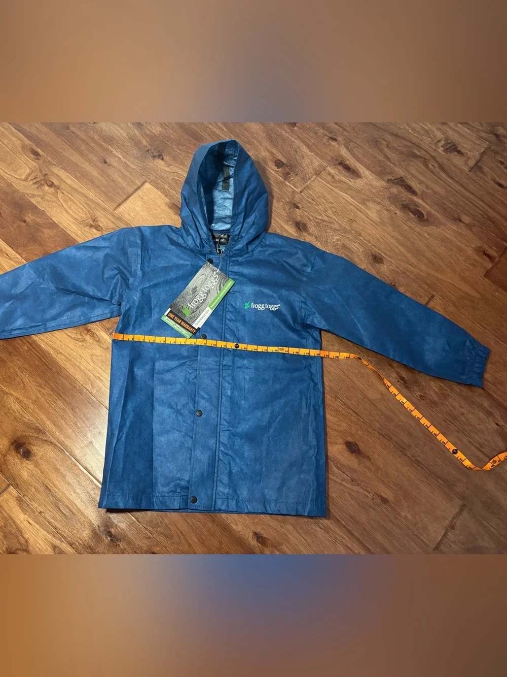 NEW Frog Toggs Polly Woggs 2-Piece Rain Jacket Suit Youth Large Blue/Black